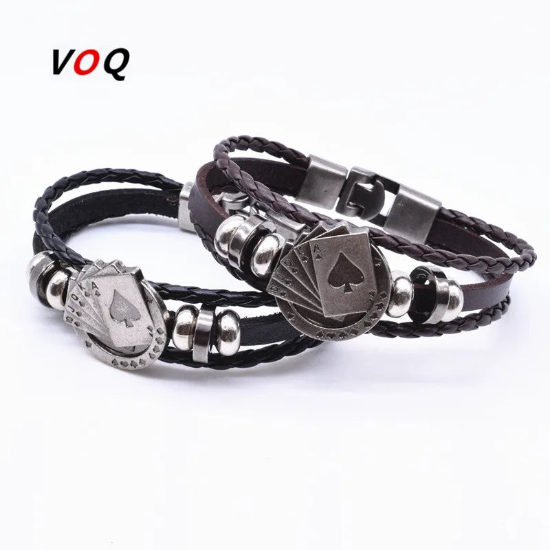 Vintage Vegas Fashion - Gelang Kulit Rajut Multilayer Gaya Retro