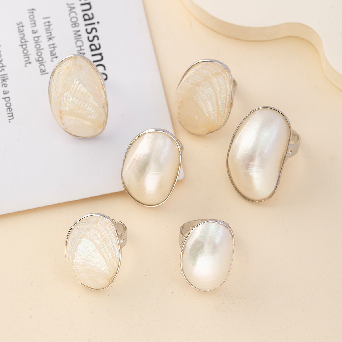 Vintage Fashion Outlet - Cincin cangkang Chunky Vintage untuk wanita