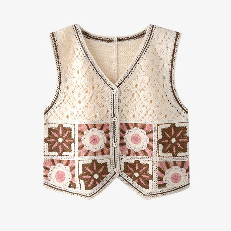 Crochet Top Boho - Rompi Rajut Persegi Nenek Wanita Atasan