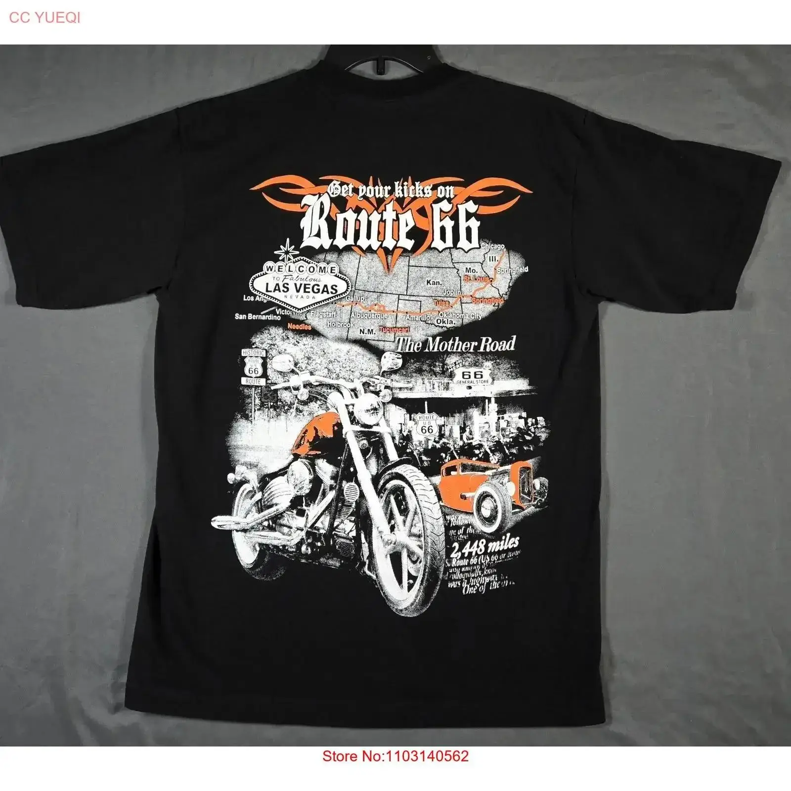 Vintage Vegas Fashion - Kaos Hitam Sepeda Motor Las Vegas