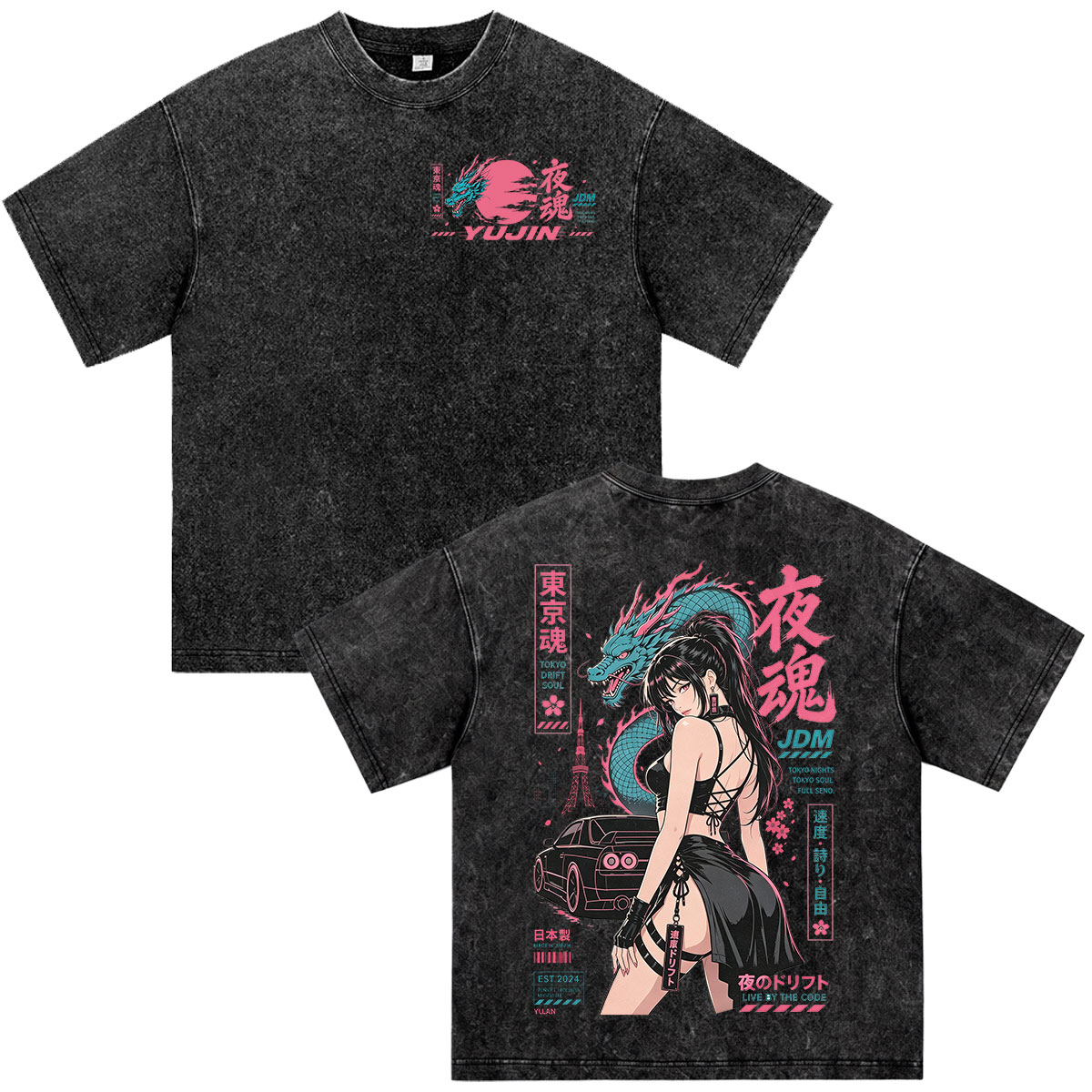 Vintage Fashion In Tokyo - Kaos Anime Initial D Drift Tokyo