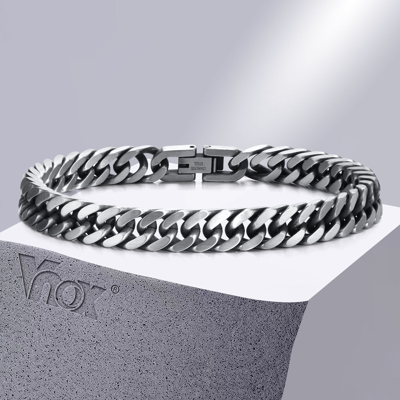 Vintage Fashion Outfits Men - Gelang Rantai Kuba Retro Chunky Vnox