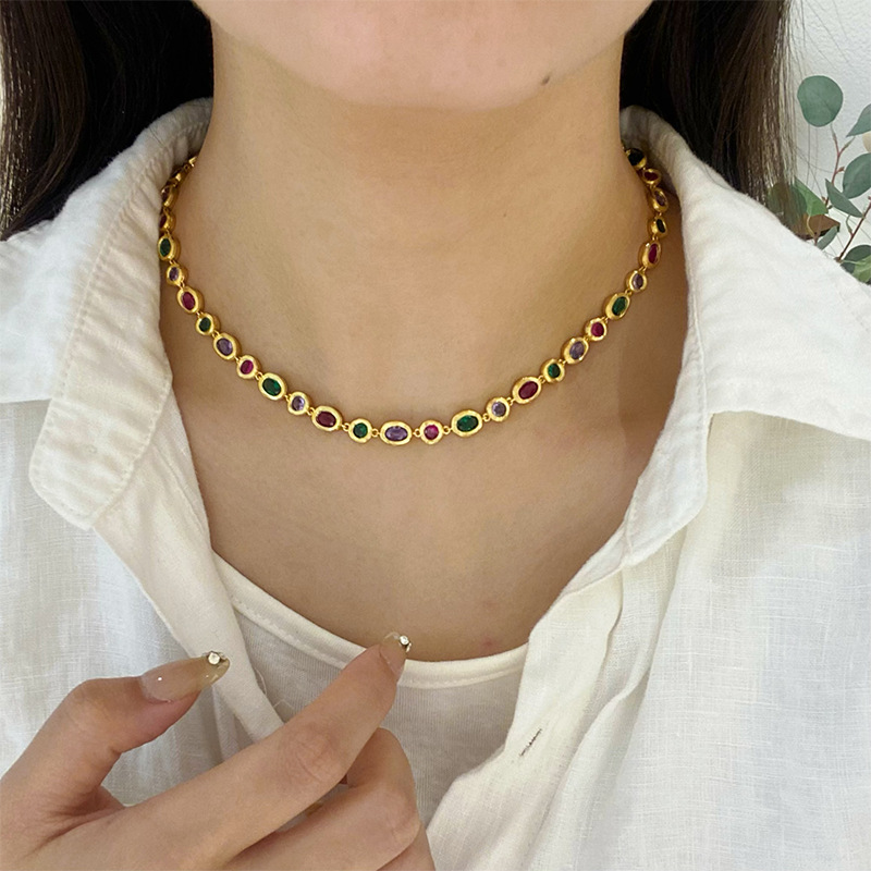 Vintage Fashion Tiktok - Set perhiasan kalung, anting, dan gelang