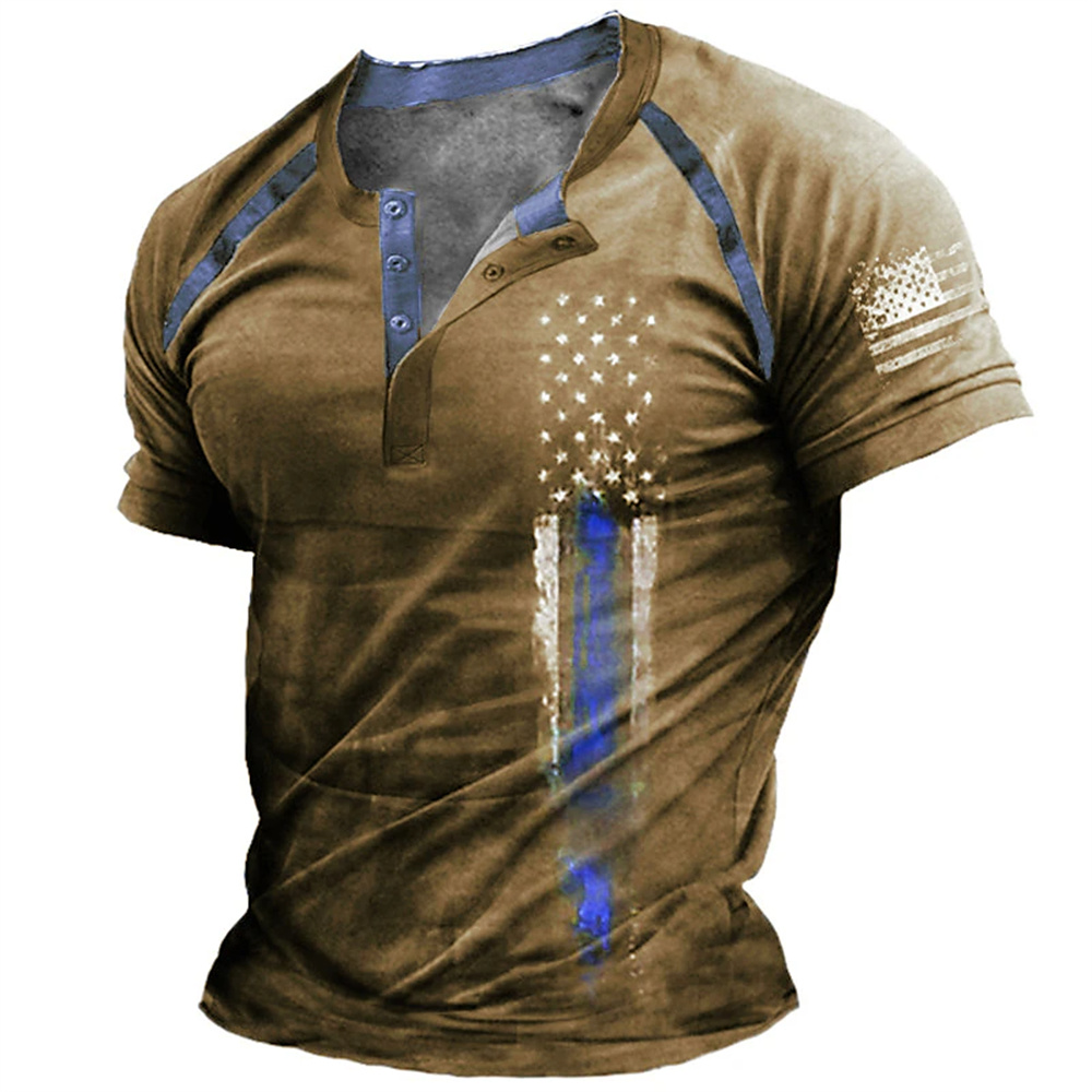 Vintage Urban Fashion - Kaos Henry Pria Motif Bendera Amerika