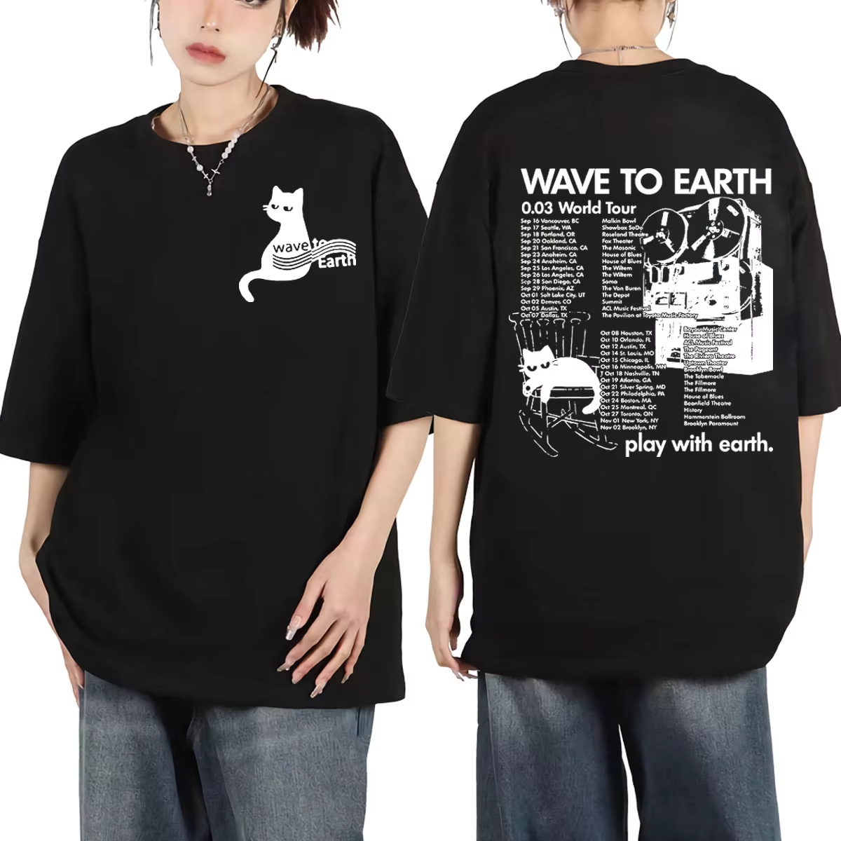 Vintage Fashion World - Kaus Tur Dunia Wave To Earth