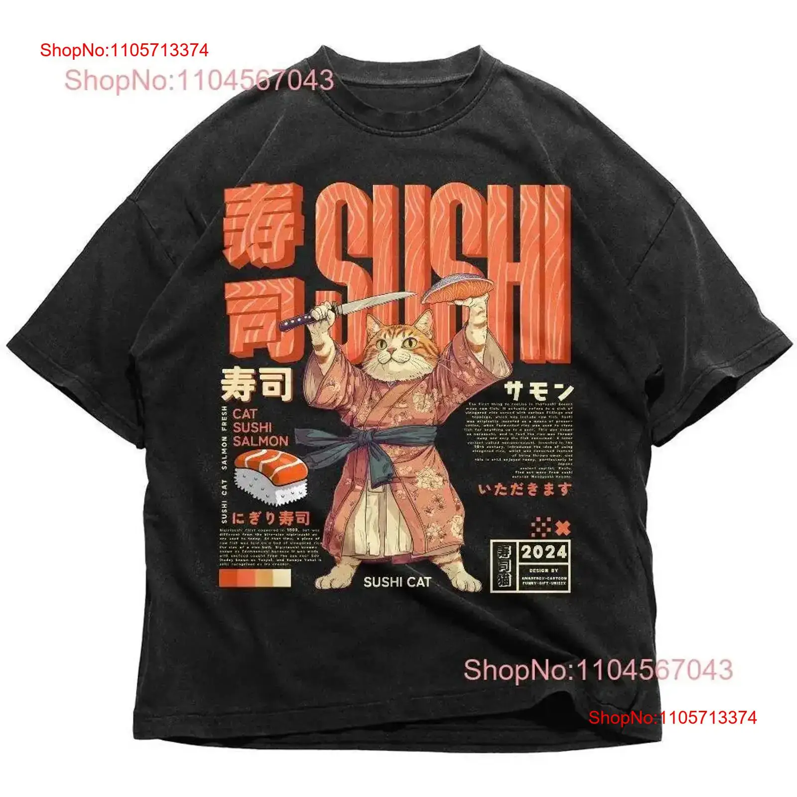 Vintage Fashion In Tokyo - Kaos Jepang Sushi Cat Retro Tokyo
