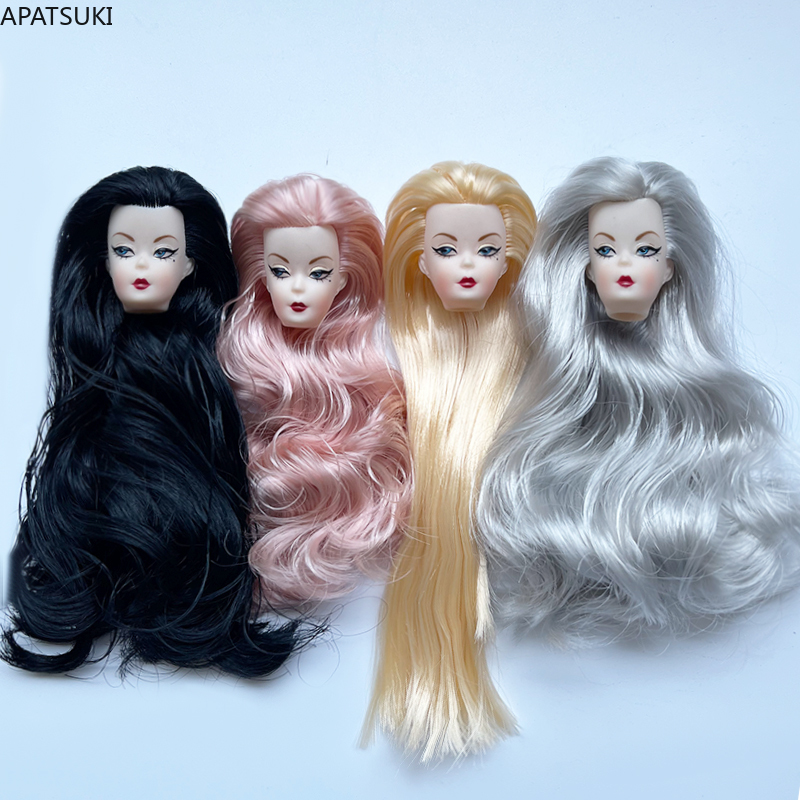 Vintage Fashion Female - Kepala Boneka Rambut Keriting Bergelombang Mata