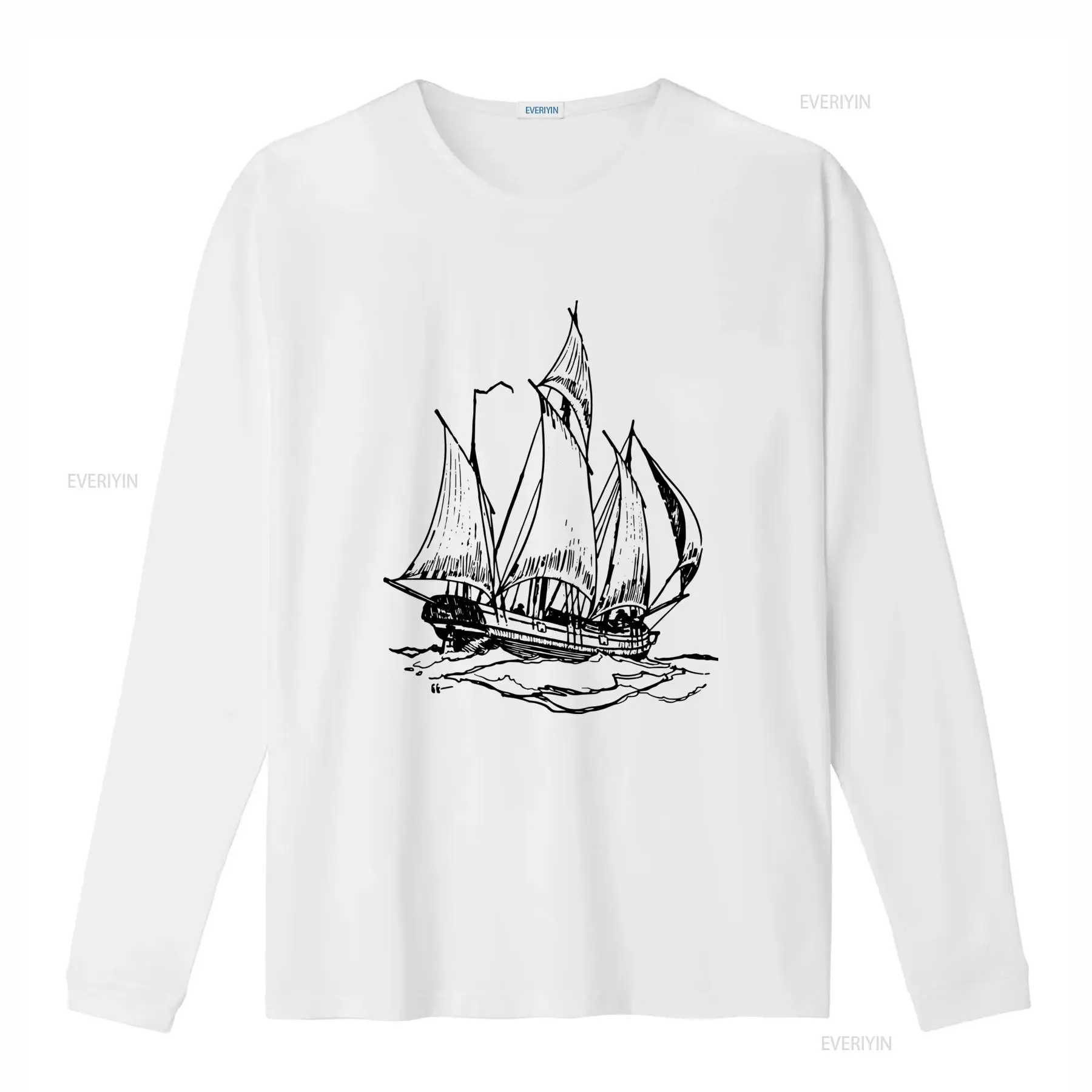 Kaos Cetak Kapal Layar Schoone - Vintage Yacht Fashion ulasan dan harga