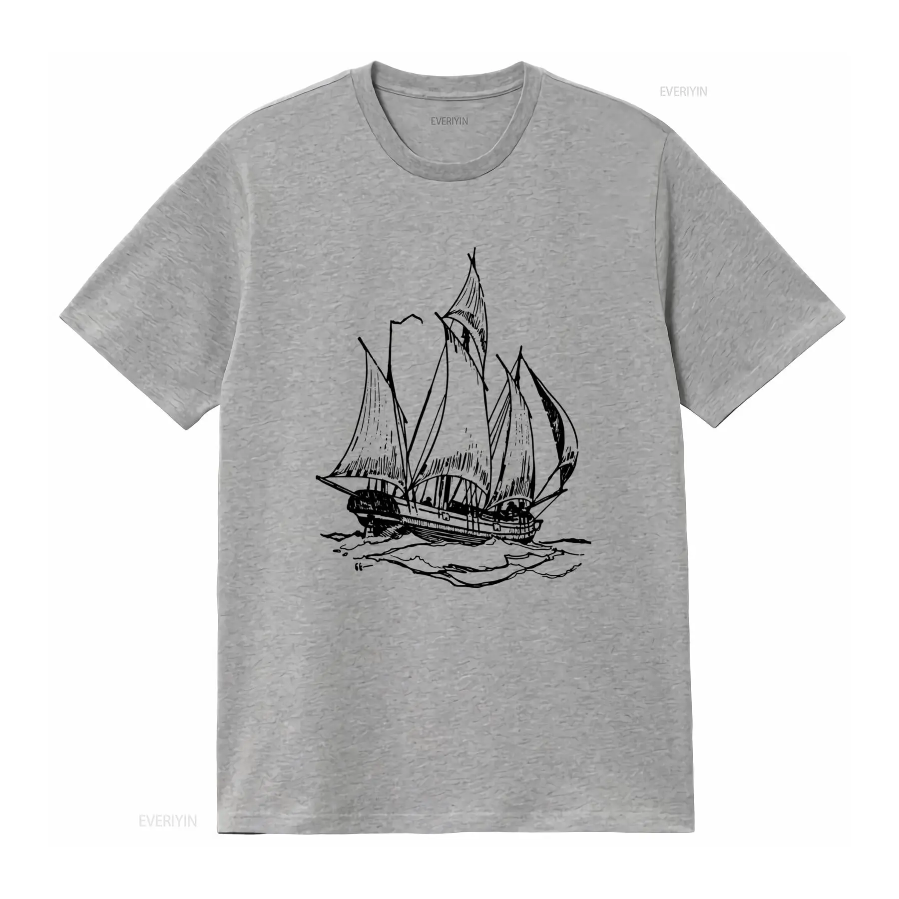 Kaos Cetak Kapal Layar Schoone - Vintage Yacht Fashion ulasan dan harga