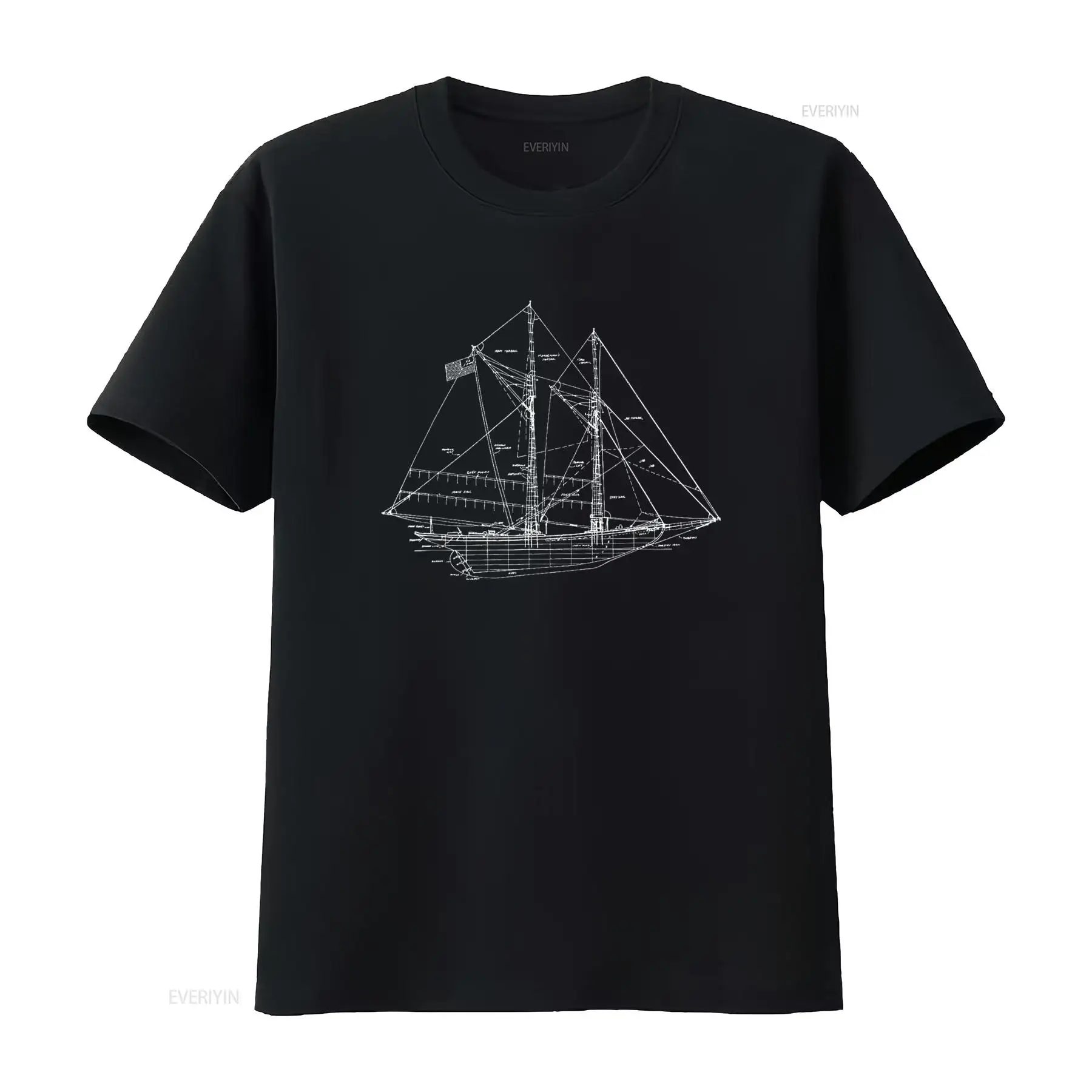 Kaos Sailing Vintage Blueprint - Vintage Yacht Fashion ulasan dan harga