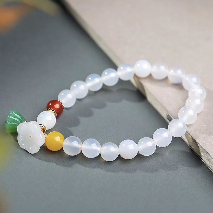 Gelang Batu Akik Putih dengan  - Vintage Fashion Tiktok ulasan dan harga