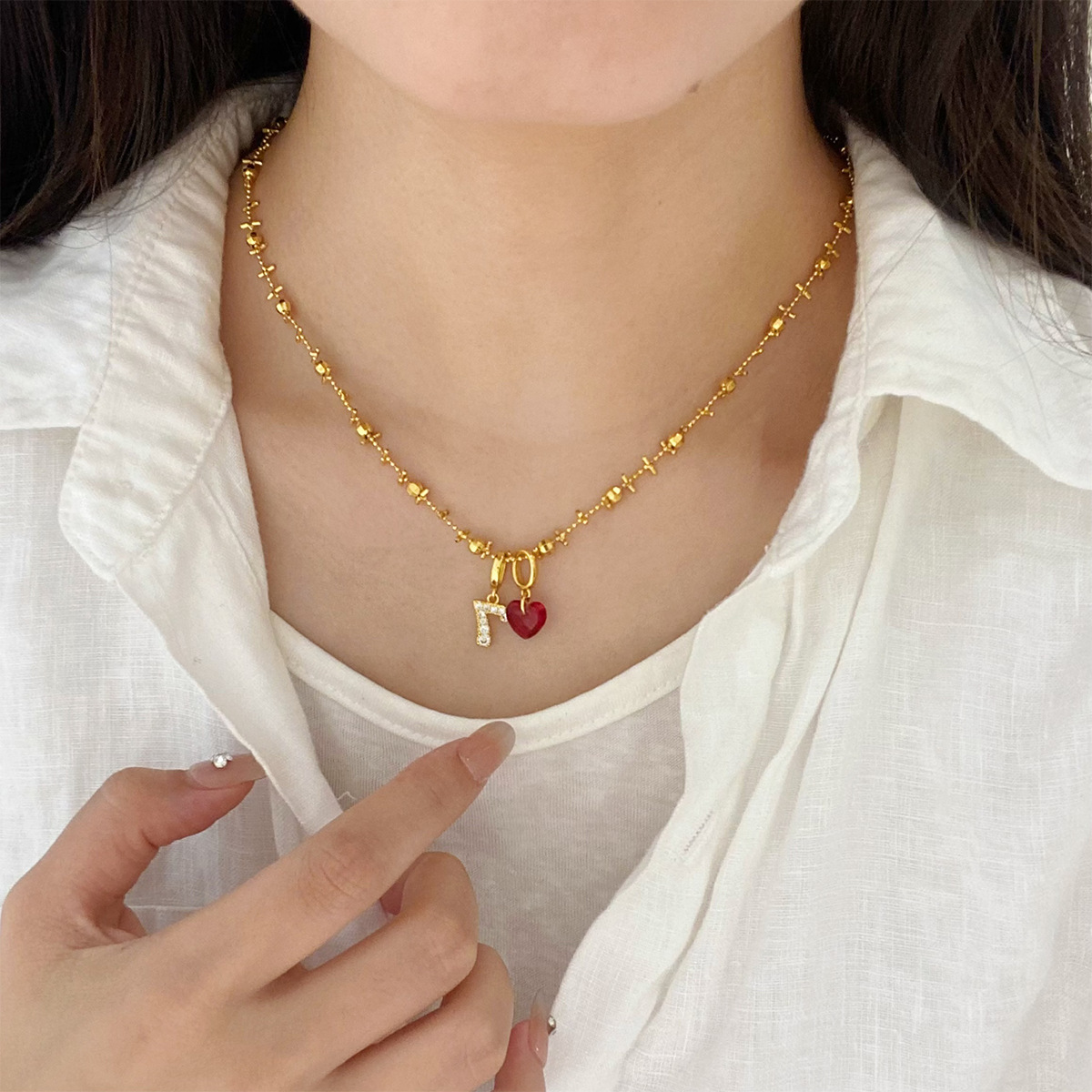 Kalung liontin bentuk hati ang - Vintage Fashion Tiktok ulasan dan harga