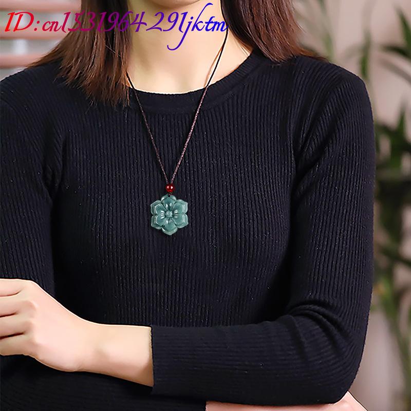 Kalung Liontin Bunga Giok Burm - Vintage Fashion Necklace ulasan dan harga