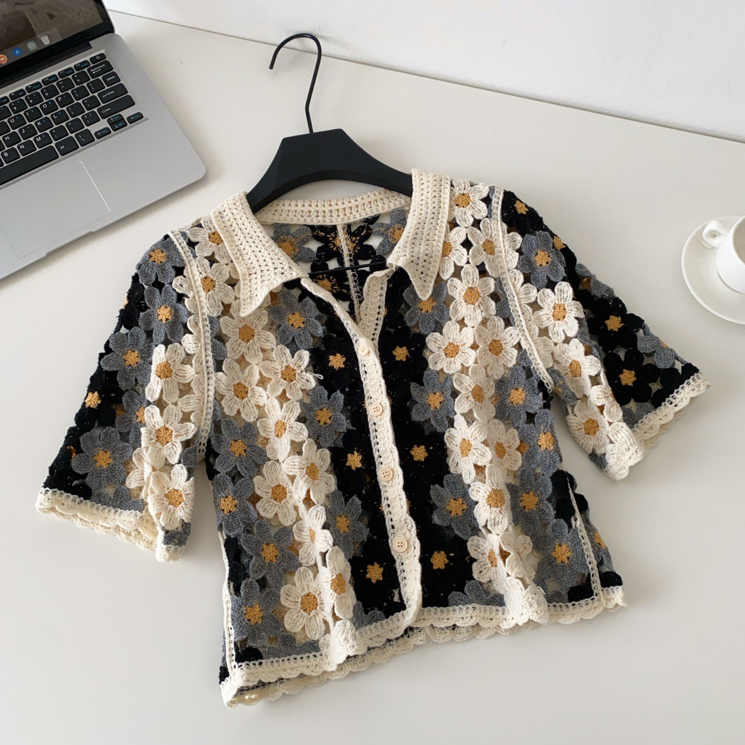 Kardigan Rajut Bunga Wanita Ke - Crochet Top Boho ulasan dan harga