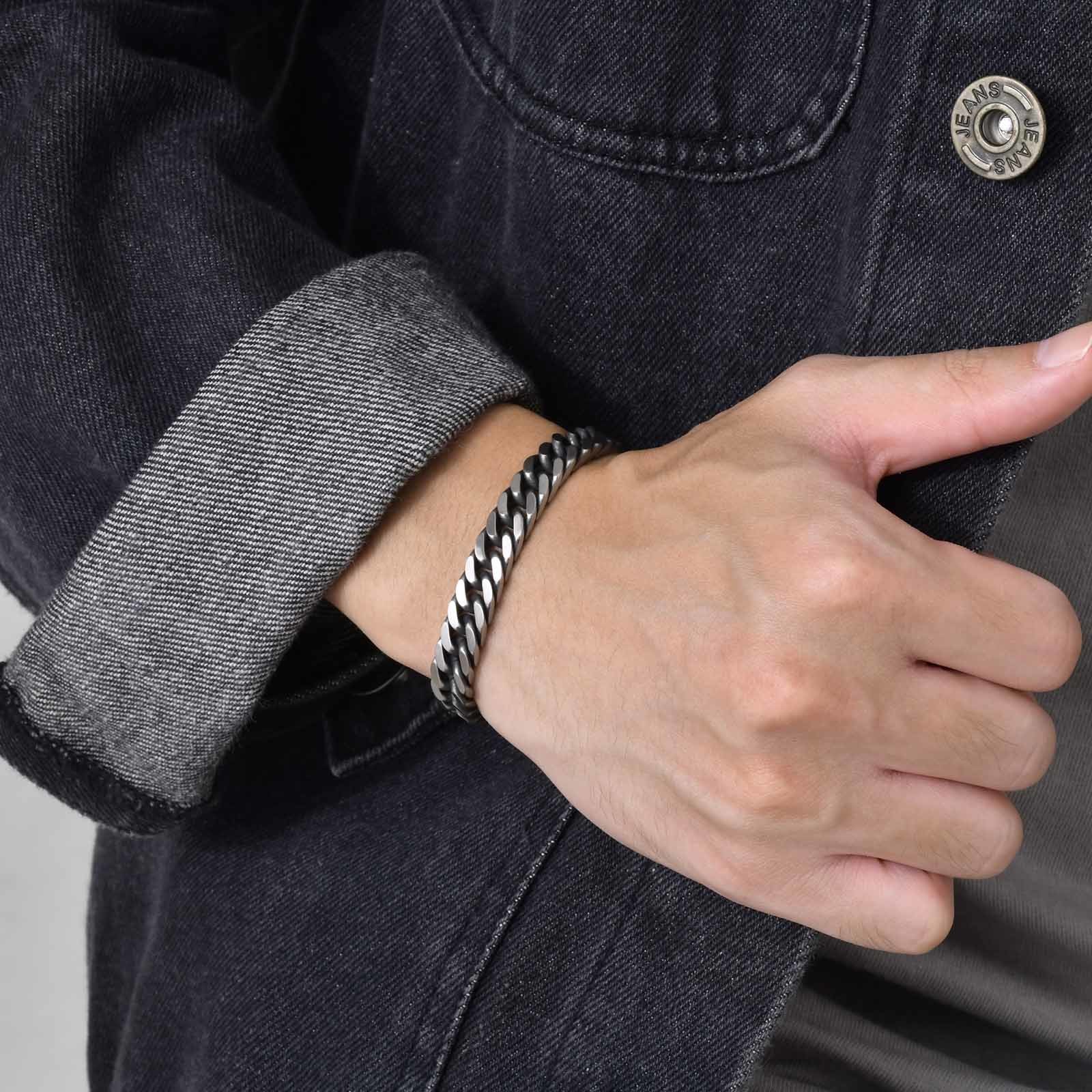 Gelang Rantai Kuba Retro Chunk - Vintage Fashion Outfits Men ulasan dan harga