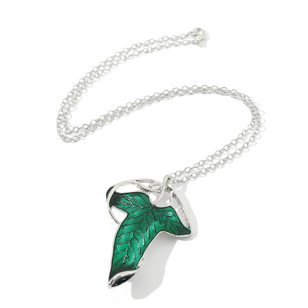 Kalung Liontin Daun Hijau Vint - Vintage Urban Fashion ulasan dan harga
