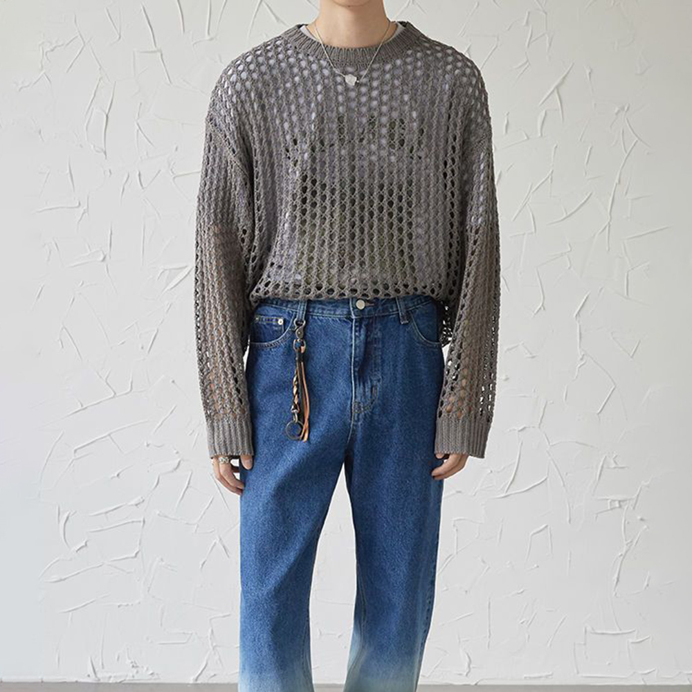 Y2k atasan rajut tembus pandan - Vintage Fashion Outfits Men ulasan dan harga