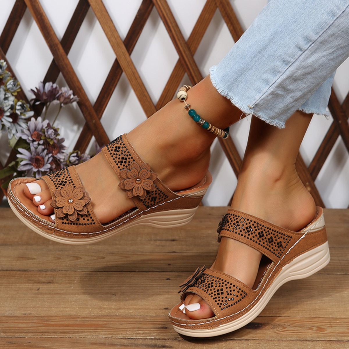 Sandal Wedges Wanita Musim Pan - Vintage Fashion Female ulasan dan harga