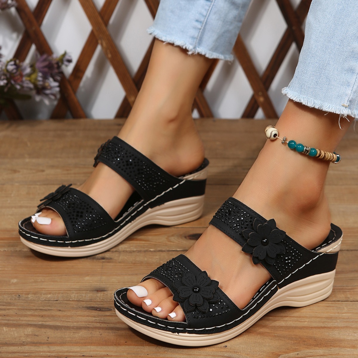 Sandal Wedges Wanita Musim Pan - Vintage Fashion Female ulasan dan harga