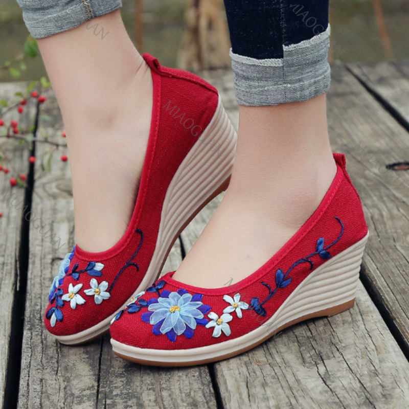 Sepatu Platform Wedge Nyaman W - Vintage Fashion Female ulasan dan harga