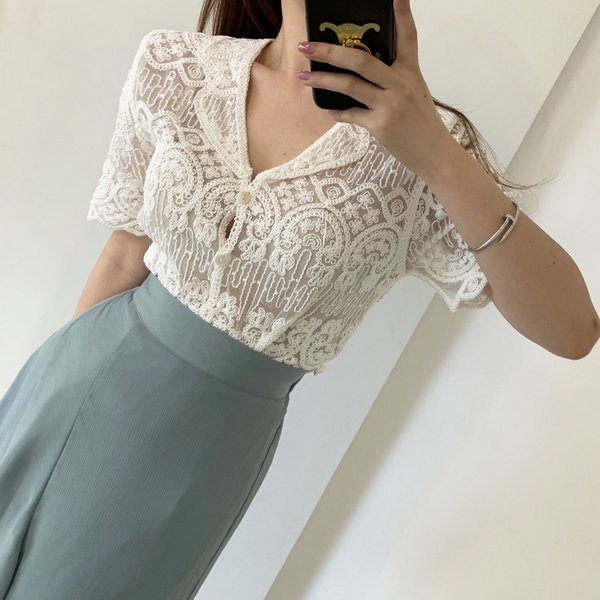 Blus bordir renda wanita, atas - Crochet Top Boho ulasan dan harga