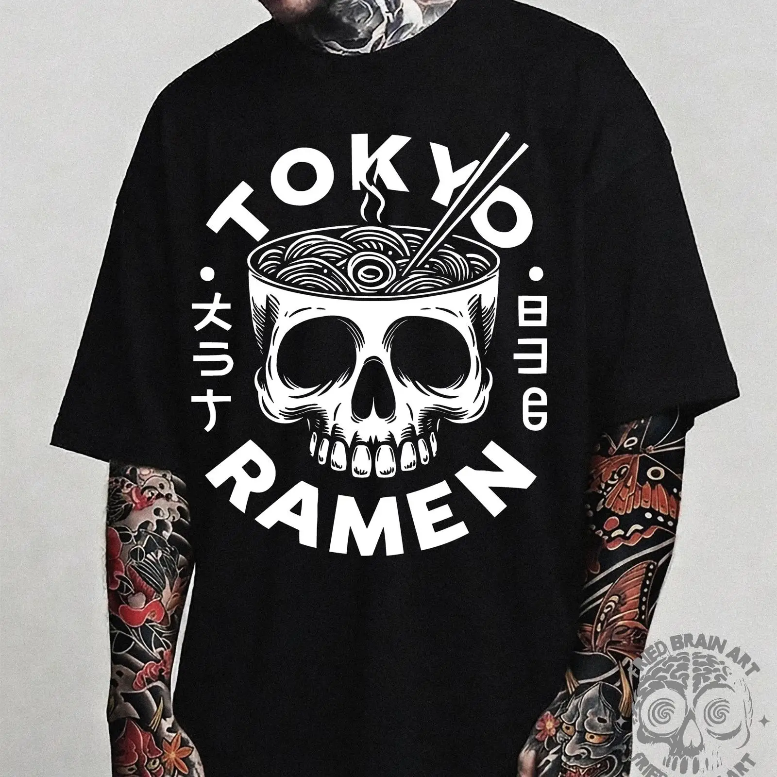 Kaos Tokyo Skull Ramen T Shirt - Vintage Fashion In Tokyo ulasan dan harga