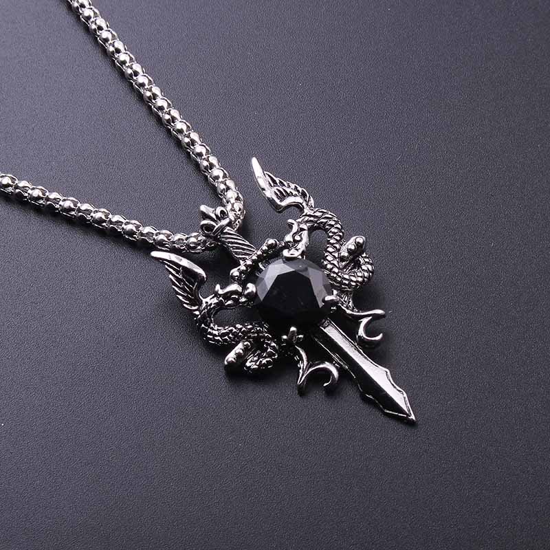 Kalung Salib Permata Hitam Nag - Vintage Fashion Necklace ulasan dan harga
